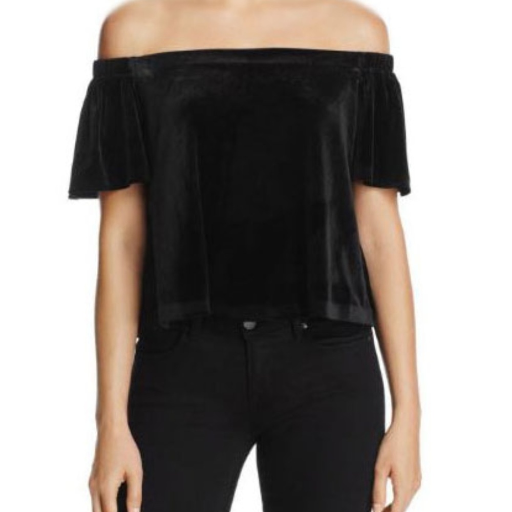 Black off the shoulder top